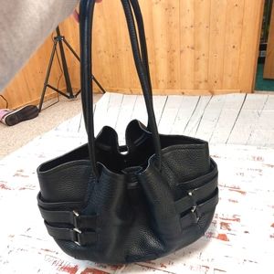 Cole Haan pebbled leather bucket bag